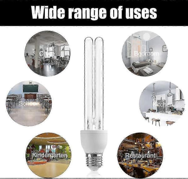 25W E27 UVC kvartsrørlampe for 360° sterilisering og desinfeksjon