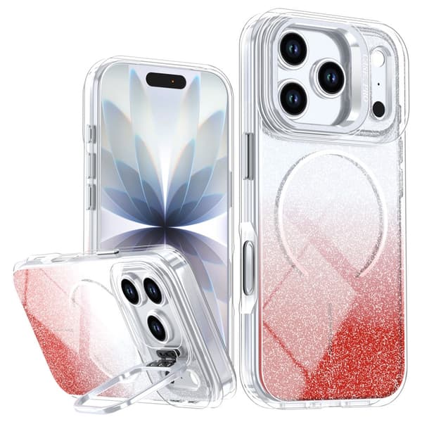 Mobildeksel til iPhone 17 Pro MagSafe Støtsikkert Glitter Gradient - Oransje Orange 62