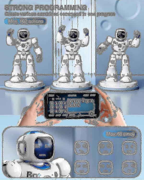 Barnas intelligente robot, stor programmerbar interaktiv fjernkontrollrobot med stemmestyring