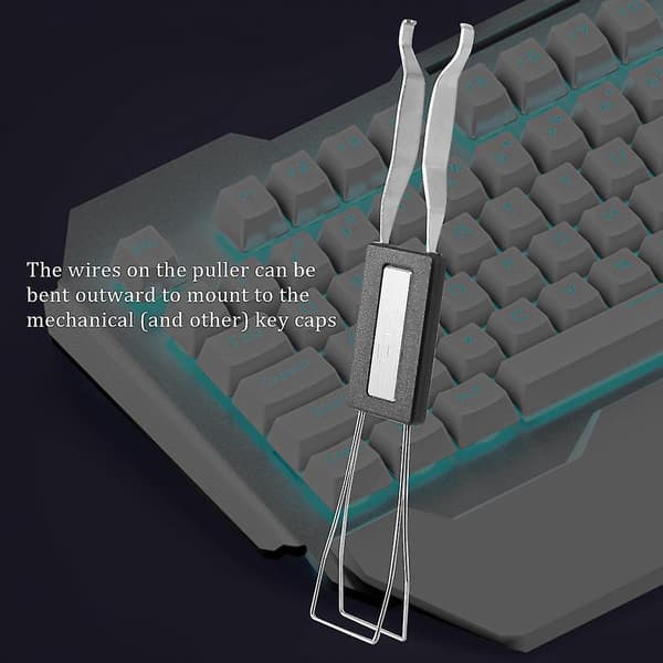 Keycap Puller Nøglehættefjerner i rustfrit stål til mekanisk tastatur til fjernelse af fastgørelse K