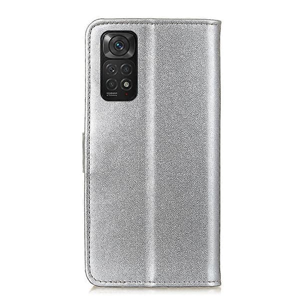 Til Xiaomi Redmi Note 11 4G (Qualcomm) Note 11S 4G Magnetisk Lås PU-skinn Lommebok Telefonveske med Multicolor Silver