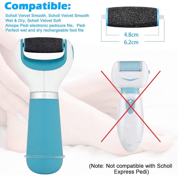 [14]Heta [20-pack] Replacement Rollers for Scholl Velvet Smooth, 3 Grits, Pumice Refill Scholl Electric Foot File