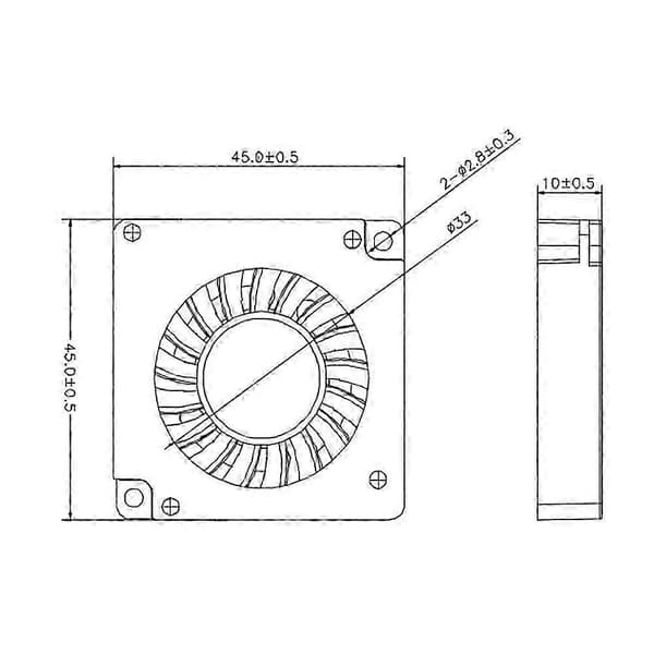 For Bambu Lab H2D Hot End Vifte Dobbel Kulelager Høy RPM 4510 Kjøletrommelvifte 3D-printertilbehør