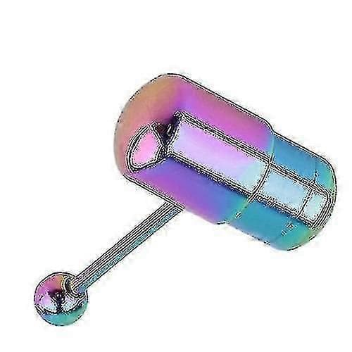 1st Cool Vibrerande Hantel Tunga Ringar Stänger Piercing Rostfritt Stål Kroppssmycken Cs Multicolor