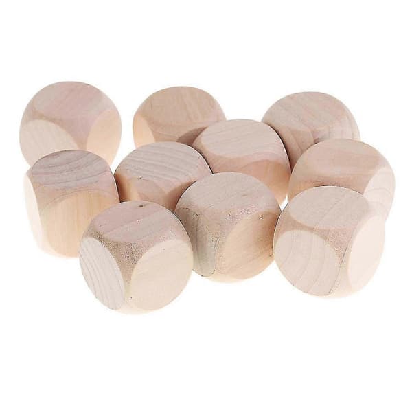 50 STK Tre blanke terninger 16 mm spillterninger for DIY-dekorasjon og håndverksprosjekter -Z