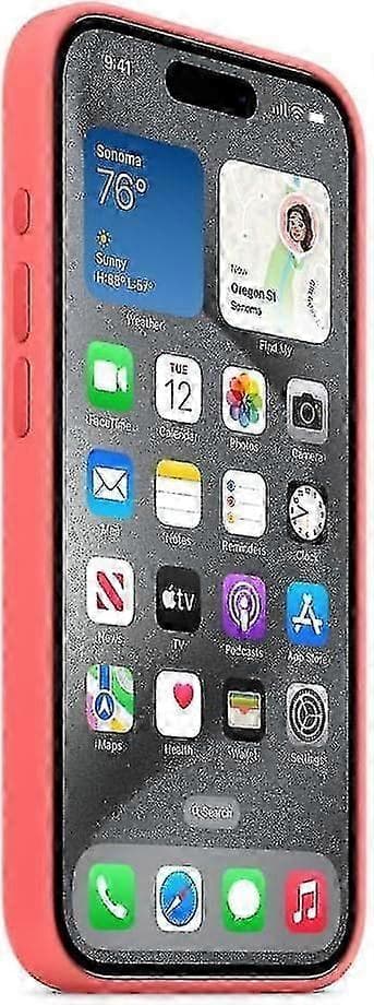 För Apple iPhone 15 Pro Silikonskal med MagSafe Guava