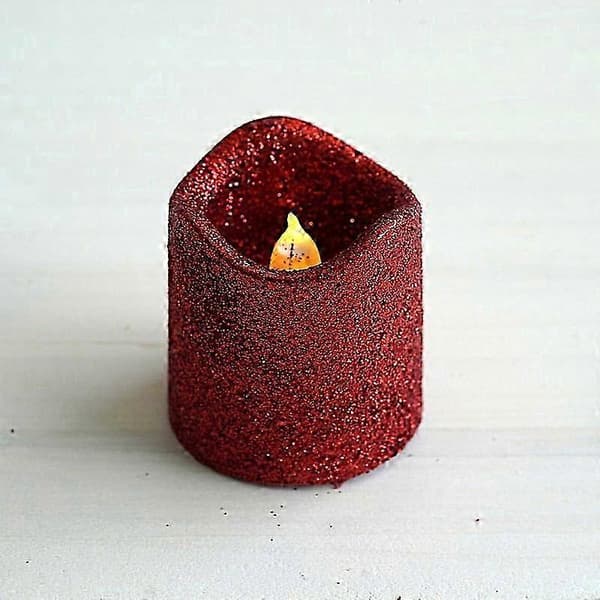 BalsaCircle 12 røde glitter LED batteri telys for fest bryllup midtpunkt dekor Red