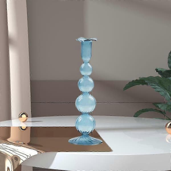 HG 2-pack klara ljusstakar i glas, eleganta ljusstakar för heminredning, fest, sovrum, högtider, bordsdekoration