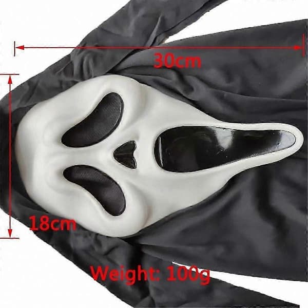 Spooky Halloween-kostymtillbehör Spökmask för vuxna rollspelsevenemang WhiteBlack
