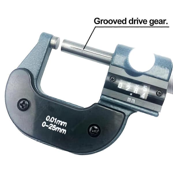0-25mm 0.01mm Utvendig Mikrometer med Telleravlesning Digital Mikrometer Teller Mikrometer Tykkelsesmåler Verktøy