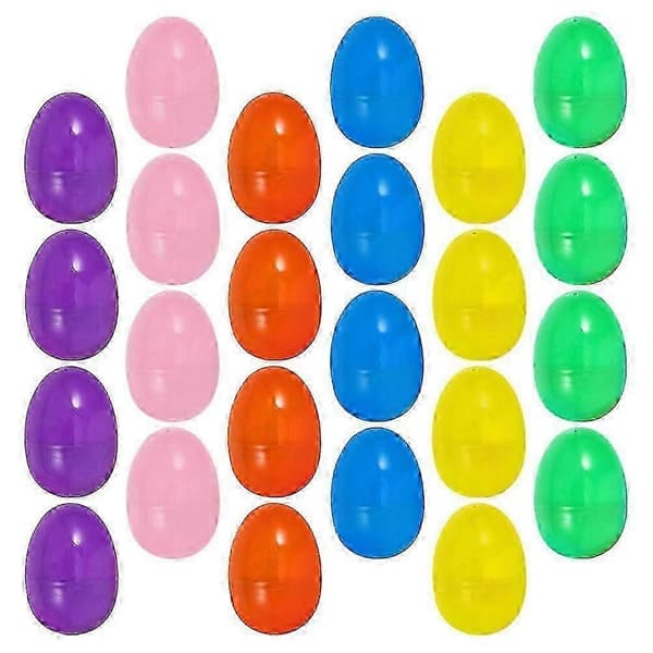 Påskeegg i assorterte farger, 60 stk, fyllbare PP-egg til påskepynt og eggjakt