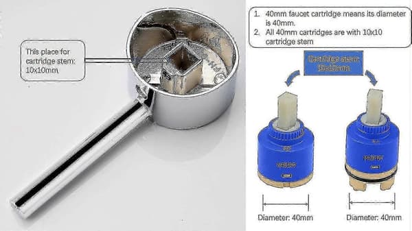 Metallkranhåndtaksett med knott og settskruer for 25mm/35mm/40mm patron