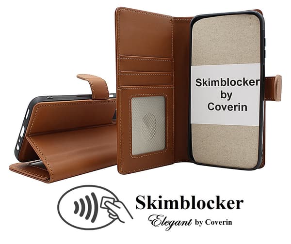 Skimblocker iPhone 15 Lommebokveske Brun
