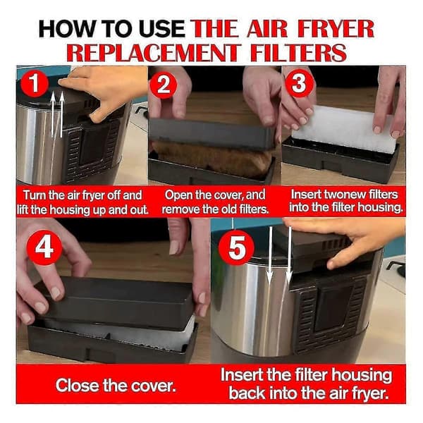 Airfryerfiltre kompatible med Instant Vortex Plus 6QT-modell White
