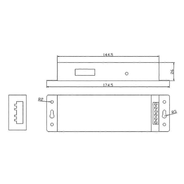 DMX200 SPI Signal LED-kontroller DMX til dekoder for 2801 6803 2812 2811 Strip Light Tape DC5V 12V 24V Black