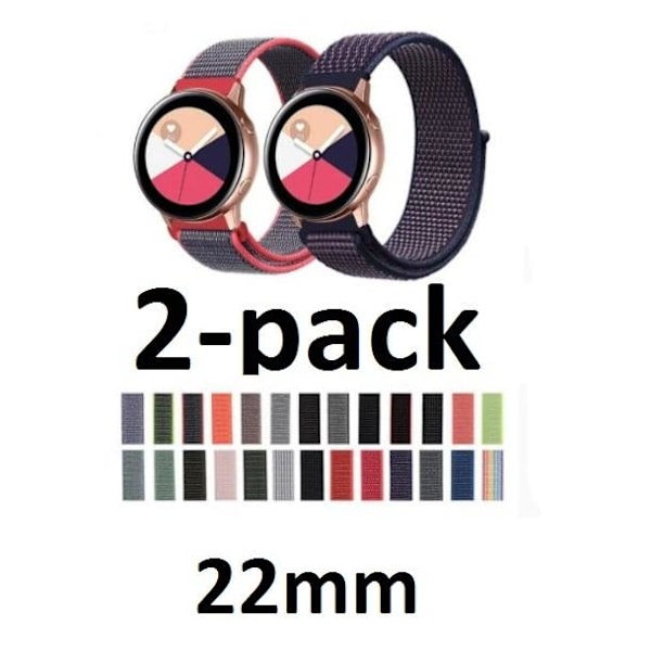 2-pack SmartWatch Armband 22mm Nylon