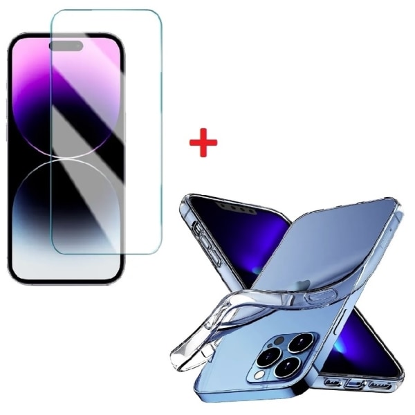 2-pack Härdat Glas + Skal - iPhone 15 Pro