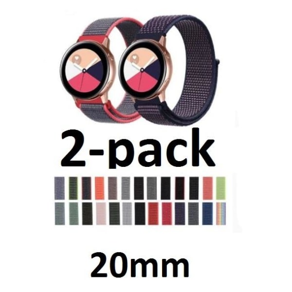 2-pack SmartWatch Armband 20mm Nylon