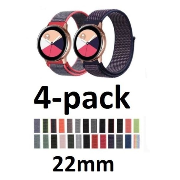4-pack SmartWatch Armband 22mm Nylon