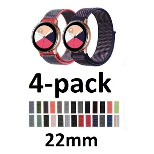 4-pack SmartWatch Armband 22mm Nylon