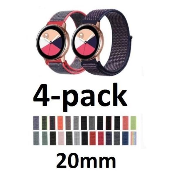 4-pack SmartWatch Armband 20mm Nylon