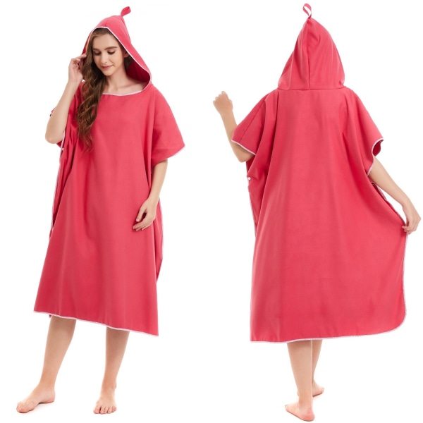 Hurtigtørrende strandkåbe Mikrofiber strandhåndklæde badekåbe med hætte Red  92d3 | Red | Fyndiq