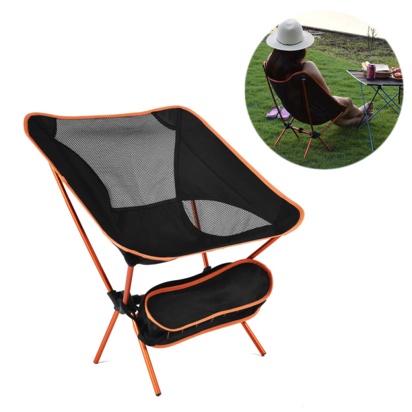 Utendørs sammenleggbar stol Bærbar Camping Beach Fishing Tool Stol Black  d8f3 | Black | Fyndiq