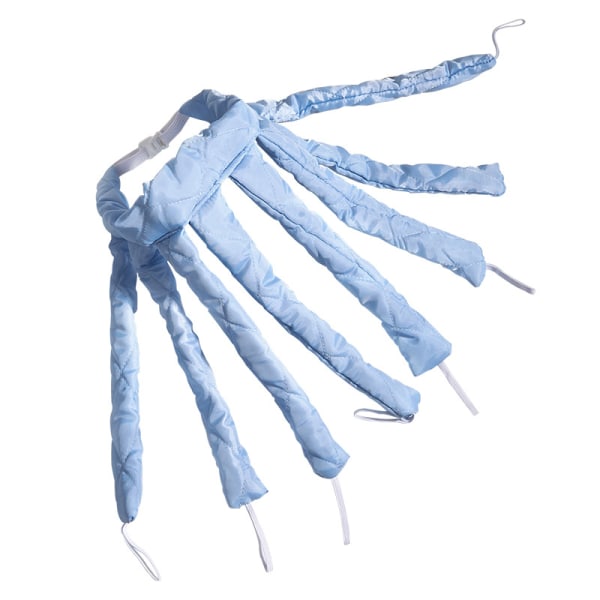 Värmelös locktång Pannband Hårrullar Gör-det-själv-hårstylingverktyg Blue 67x31cm
