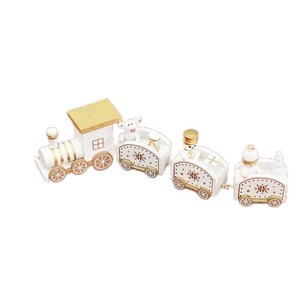 Juldekorationer fyra trä tecknade tåg ornament Red a8a0 Red Fyndiq