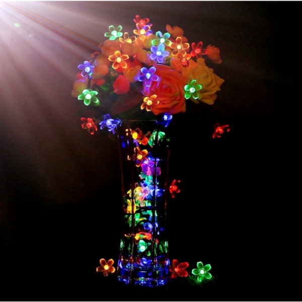 LED Solar String Lights Utendørs Hage Flower Party Lys String White Light  50 Lights 7M 577b | White Light | 50 Lights 7M | Fyndiq