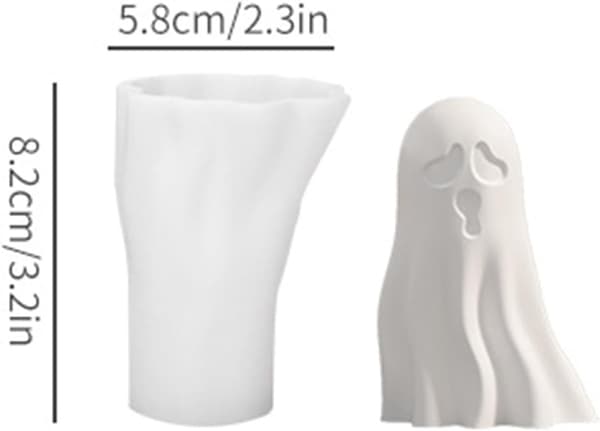 Halloweenforme | Søde spøgelseslysforme | Silikoneforme til epoxyharpiksstøbning, håndlavet aromaterapilys, voks, sæbe, håndværk, indretning