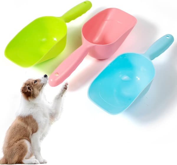 1 stk. plastikskovl til hundefoder, kattefoderskeer, skovl til kæledyrsfoder til hunde, katte, fugle og kaniner (grøn)