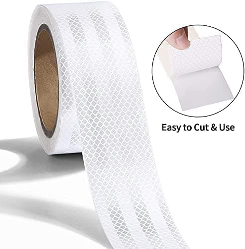 Vit reflextejp, 5 meter x 5 centimeter, vattentät reflextejp, självhäftande varningstejp