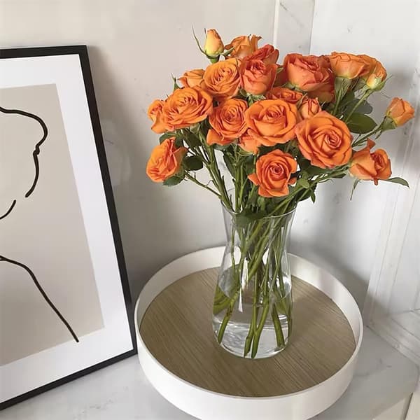 Glasvas Klar Blomvas för Vardagsrum, Hem, Kontor eller Bröllop