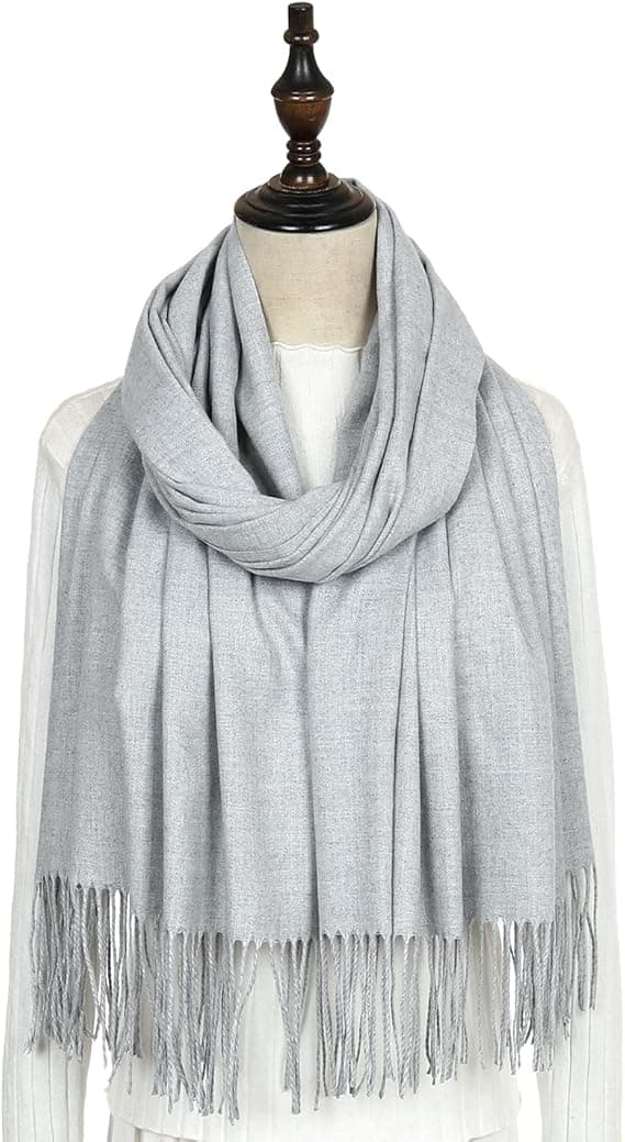 Dame Skjerf Pashmina Sjal og Wraps for Bryllup Skjerf for Kvinner Vinter-grå gray