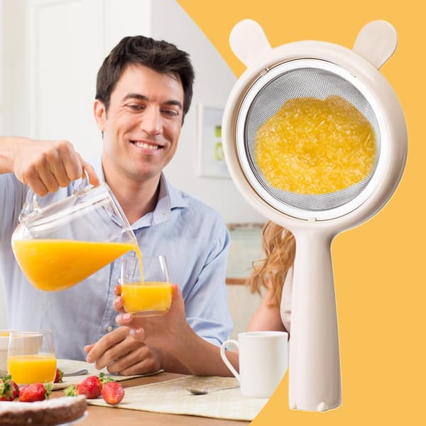 Finmasket sil, ris sil finmasket, avtakbart nett rustfritt stål mel filter med håndtak sil sikter, hvit