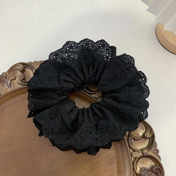 Store Scrunchies Store Hår Scrunchies til Kvinder, Elastiske Hårbånd Scrunchy Bløde Hår Elastikker Reb, Hestehaleholdere (Sort)