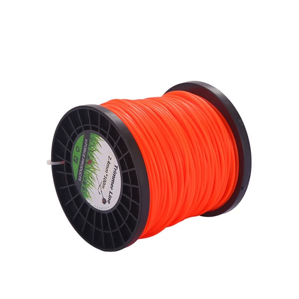 100m nylontrimmertrådspole, 2,4 mm diameter, rund, oransje, egnet for gresstrimmere