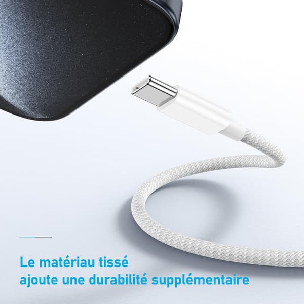 USB-C till USB-C datakablar, 2-pack, 2 meter vardera, kompatibla med Apple iPhone 17/16/15 Pro Max/Pro Plus, etc.