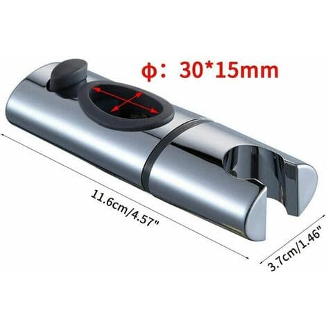 Forkrommet ABS dusjhodeholder, dusjstangbrakett, 360° dreibar dusjhodeholder for ovale bad