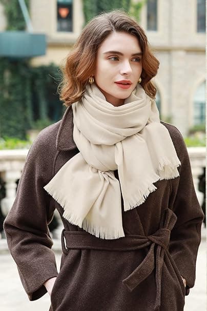 Pashmina Shawl Wraps til Kvinder Tørklæde til Bryllup Store Vintertørklæder Bløde Shawls og Wraps til Aftenkjoler Off-white
