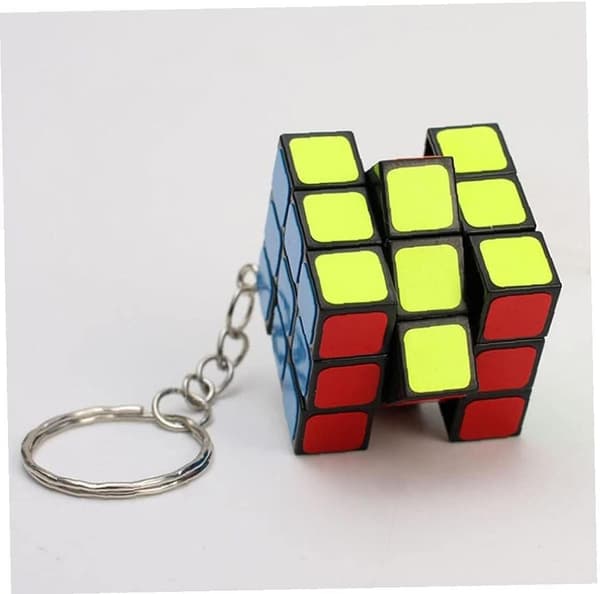 1 stk Mini 3X3 Cube Nøkkelring Vri Puslespill Leker Lys Speed Cube