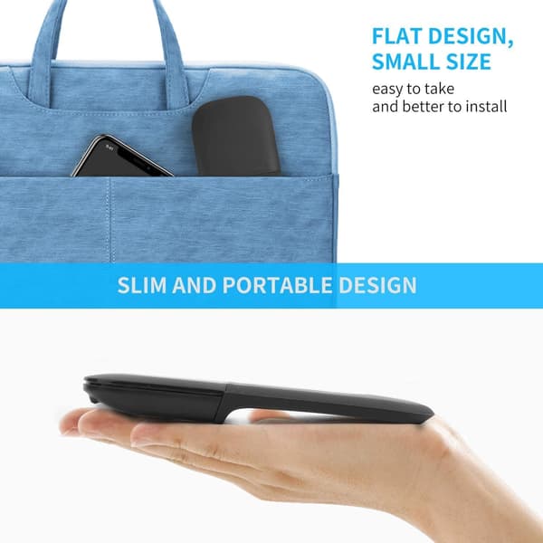 Bluetooth Arc Mouse, Bærbar Trådløs Foldbar Touch Mus, Ergonomisk Mini Optisk Mus til Notebook Laptop Tablet Smartphone (Sort)