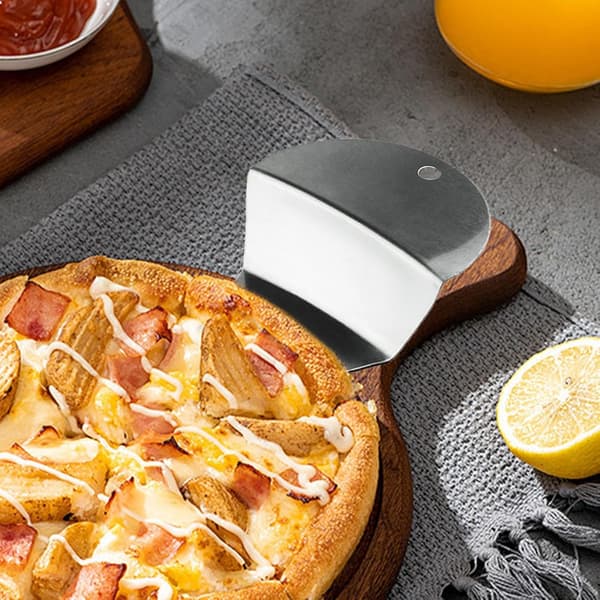 Pizzaspade i rustfritt stål, trekantet paispade, ergonomisk kake- og pizzaserver, kjøkkenutstyr for baking, 2 stk.