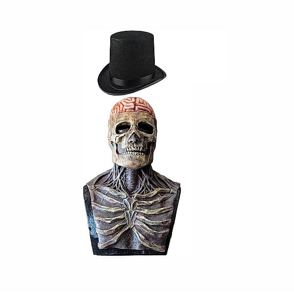 Rød 3D-kranie maske til Halloween, ideel til rollespil.