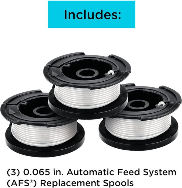 BLACK+DECKER AF-100-3ZP Erstatningsspole og -tråd, 3-pakning