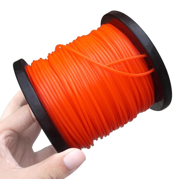 100m nylontrimmertrådspole, 2,4 mm diameter, rund, oransje, egnet for gresstrimmere