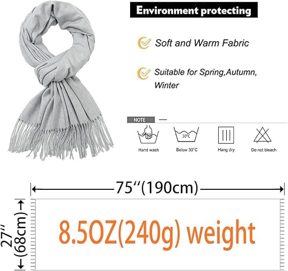 Dame Tørklæder Pashmina Sjaler og Slå-om til Bryllup Tørklæder til Kvinder Vinter-grå gray