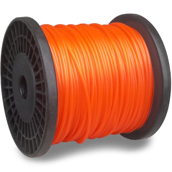 100m nylontrimmersnøre spole, 2,4 mm diameter, rund, orange, egnet til græstrimmere