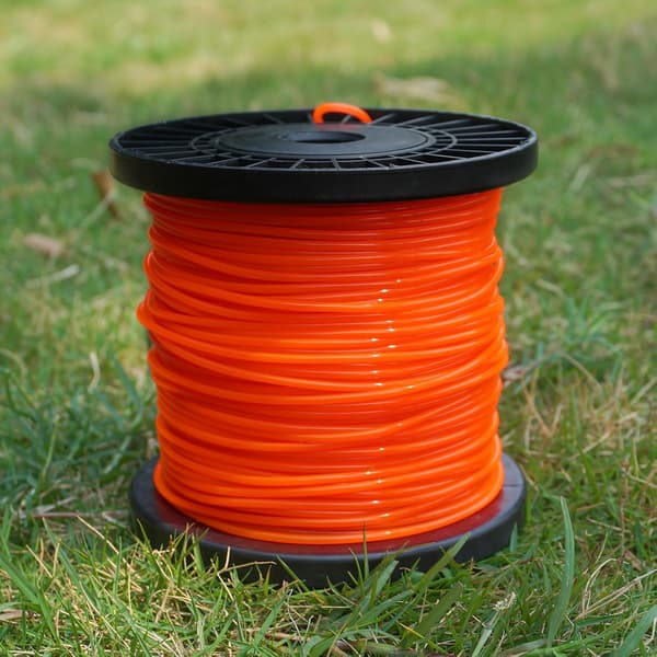 100m nylontrimmertrådspole, 2,4 mm diameter, rund, oransje, egnet for gresstrimmere